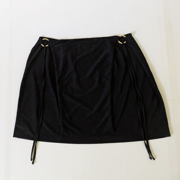 God Save Queens Kendall Black Sheer Mesh Mini Skirt XS High Slit See Thru - Picture 5 of 11